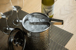 Petit seau à glace Barcraft en acier inox martelé avec couvercle 1,5L + pince à glaçon