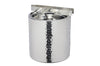 Petit seau à glace Barcraft en acier inox martelé avec couvercle 1,5L + pince à glaçon