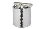 Petit seau à glace Barcraft en acier inox martelé avec couvercle 1,5L + pince à glaçon