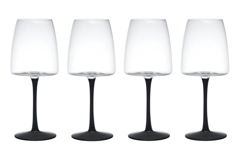 Set de 4 verres à vin rouge Mikasa Palermo en cristal transparent et noir 450ml