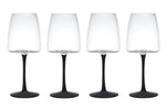 Set de 4 verres à vin rouge Mikasa Palermo en cristal transparent et noir 450ml