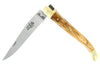 Couteau pliant Forge de Laguiole manche en bois d'olivier 11cm mitres en laiton