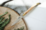 Couteau pliant Forge de Laguiole manche en bois d'olivier 11cm mitres en laiton