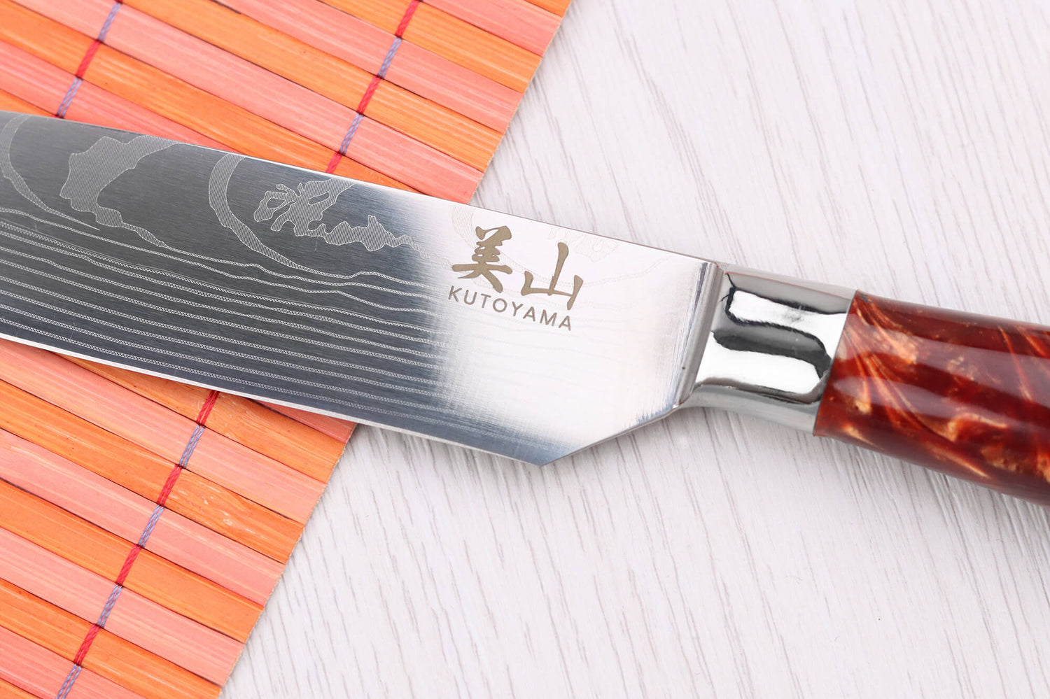 Couteau santoku 12cm Kutoyama Red Flame