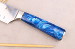 Couteau santoku alvéolé 17cm Kutoyama Blue Wave