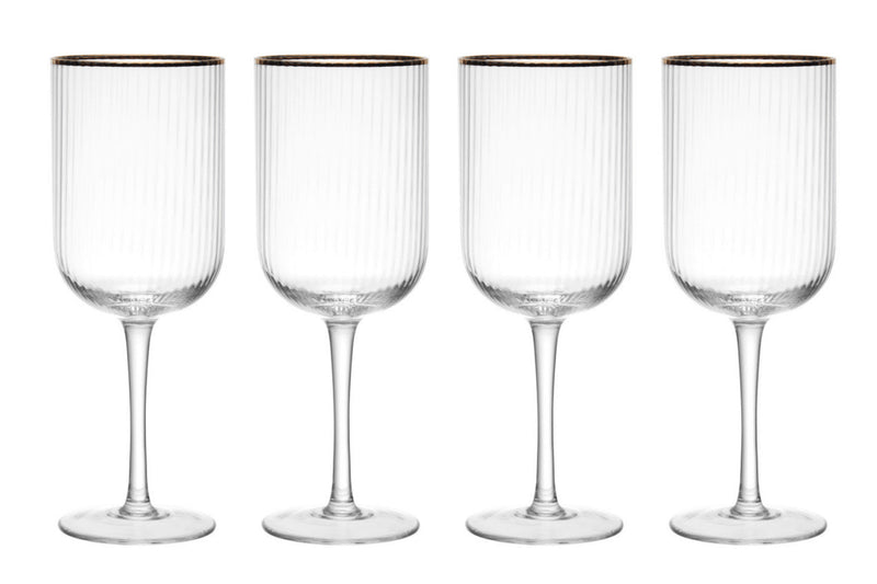 Set de 4 verres à vin blanc Mikasa Sorrento en cristal motif nervuré 400ml