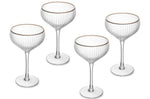 Set de 4 verres à coupe Mikasa Sorrento en cristal pur avec bord doré 350ml