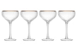 Set de 4 verres à coupe Mikasa Sorrento en cristal pur avec bord doré 350ml