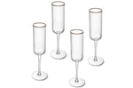 Set de 4 flûtes à champagne Mikasa Sorrento en cristal motif côtelé 200ml