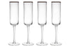 Set de 4 flûtes à champagne Mikasa Sorrento en cristal motif côtelé 200ml
