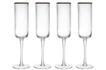 Set de 4 flûtes à champagne Mikasa Sorrento en cristal motif côtelé 200ml