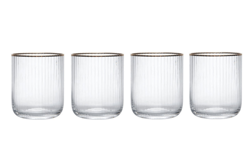 Set de 4 verres Mikasa Sorrento en cristal motif côtelé 400ml