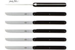 Coffret de 6 couteaux de table Forge de Laguiole Andrée Putman manches rivetés en ébène