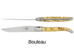 Coffret de 6 couteaux de table Forge de Laguiole 2 mitres en inox panache de bois