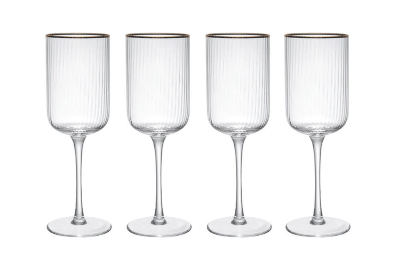 Set de 4 verres à vin rouge Mikasa Sorrento en cristal transparent motif nervuré 450ml
