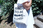 Totebag officiel "Born to be a chef" - 100% coton