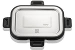 Boîte de conservation rectangulaire au frais Gefu Milo en verre borosilicaté et acier inox 400ml