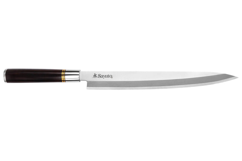 Couteau yanagiba 27cm Sayuto Ebène 7Cr manche en ébène