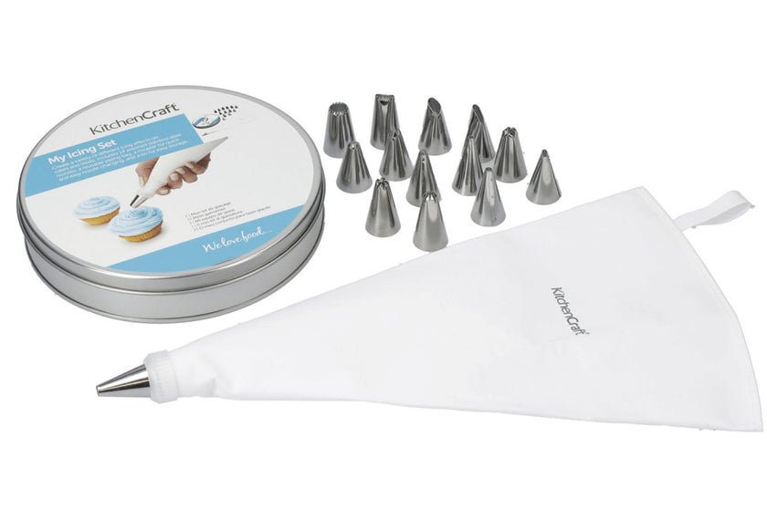 Coffret pâtissier Kitchencraft My Icing Set avec 14 douilles et poche