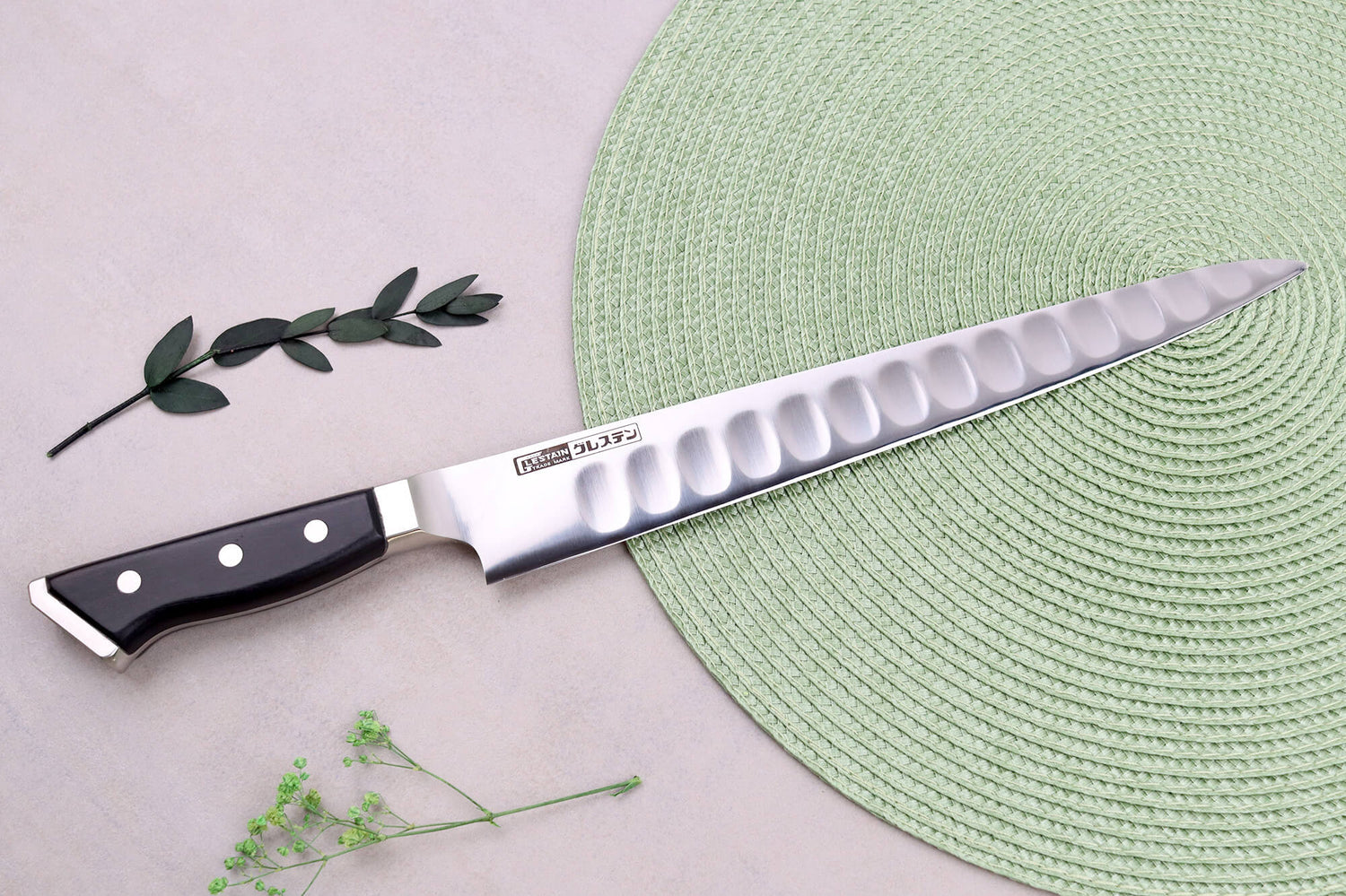 Couteau sujihiki alvéolé japonais Glestain K Series 27cm