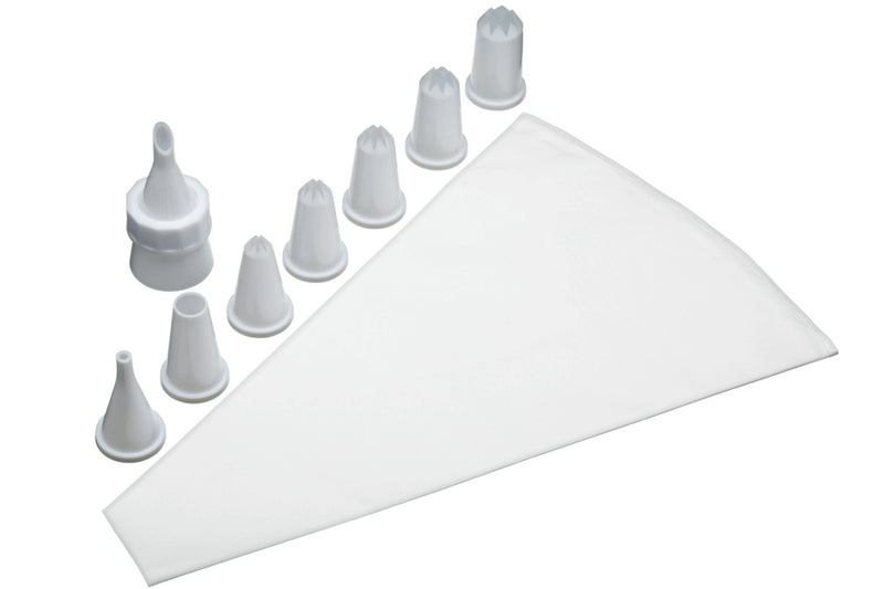 Set pâtissier Kitchencraft avec 8 douilles en polymère + poche en coton