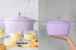 Cocotte MasterClass compatible induction en fonte d'aluminium lavande 4L
