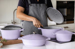 Cocotte MasterClass compatible induction en fonte d'aluminium lavande 4L