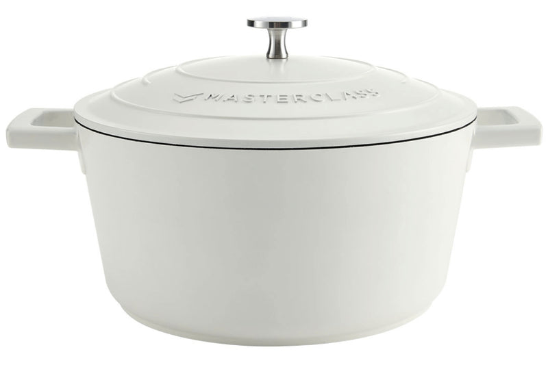 Cocotte MasterClass compatible induction en fonte d'aluminium blanc crème 4L