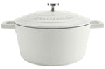 Cocotte MasterClass compatible induction en fonte d'aluminium blanc crème 4L