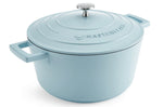 Cocotte MasterClass compatible induction en fonte d'aluminium bleu pastel 4L
