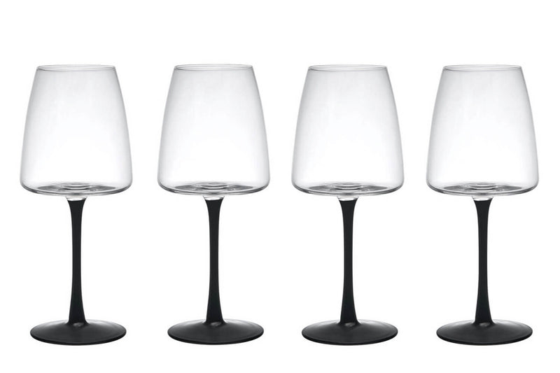 Set de 4 verres à vin blanc Mikasa Palermo en cristal transparent et noir 400ml