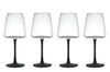 Set de 4 verres à vin blanc Mikasa Palermo en cristal transparent et noir 400ml