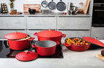 Cocotte MasterClass compatible induction en fonte d'aluminium 4L - Rouge