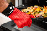 Gant de cuisine MasterClass en silicone rouge sans couture avec manchette en coton