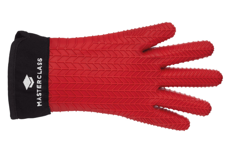 Gant de cuisine MasterClass en silicone rouge sans couture avec manchette en coton