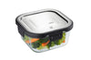 Boîte de conservation carrée au frais Gefu Milo en verre borosilicaté et acier inox 500ml