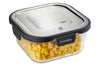 Boîte de conservation carrée au frais Gefu Milo en verre borosilicaté et acier inox 800ml