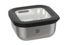 Boîte de conservation Gefu Provido carrée 1800ml en acier inox