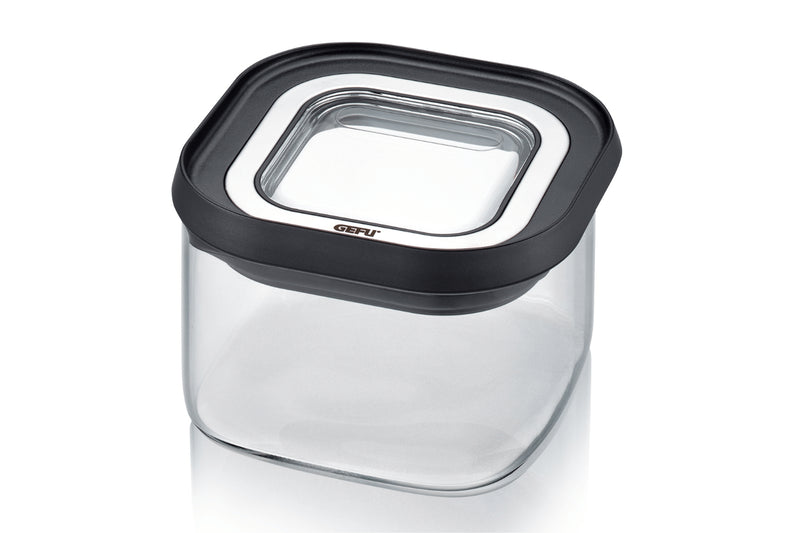 Boîte de conservation Gefu Pantry en verre borosilicate 400ml + 3 étiquettes autocollantes