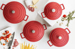 Cocotte ronde MasterClass compatible induction en fonte d'aluminium rouge 5L