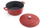 Cocotte ronde MasterClass compatible induction en fonte d'aluminium rouge 5L