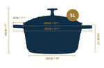 Cocotte ronde MasterClass compatible induction en fonte d'aluminium rouge 5L