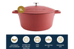 Cocotte ronde MasterClass compatible induction en fonte d'aluminium rouge 5L