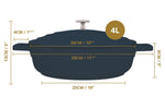 Sauteuse ronde MasterClass compatible induction en fonte d'aluminium noir 4L
