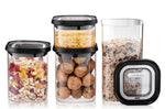 Set de 4 boîtes de conservation Gefu Pantry en verre borosilicate + 12 étiquettes autocollantes