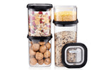 Set de 4 boîtes de conservation Gefu Pantry en verre borosilicate + 12 étiquettes autocollantes