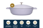 Sauteuse ronde MasterClass compatible induction en fonte d'aluminium 4L - Lavande