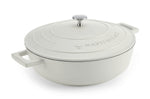 Sauteuse ronde MasterClass compatible induction en fonte d'aluminium 4L - Crème