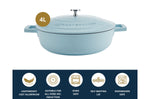 Sauteuse ronde MasterClass compatible induction en fonte d'aluminium 4L - Bleu