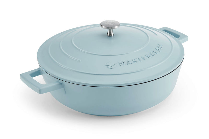 Sauteuse ronde MasterClass compatible induction en fonte d'aluminium 4L - Bleu